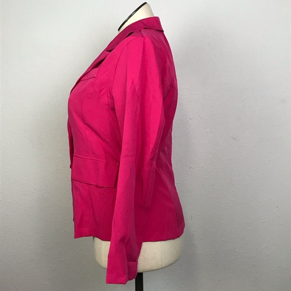 One Button Blazer Women’s Size Medium Color Pink Long Sleeve V-Neck . - Picture 4 of 15